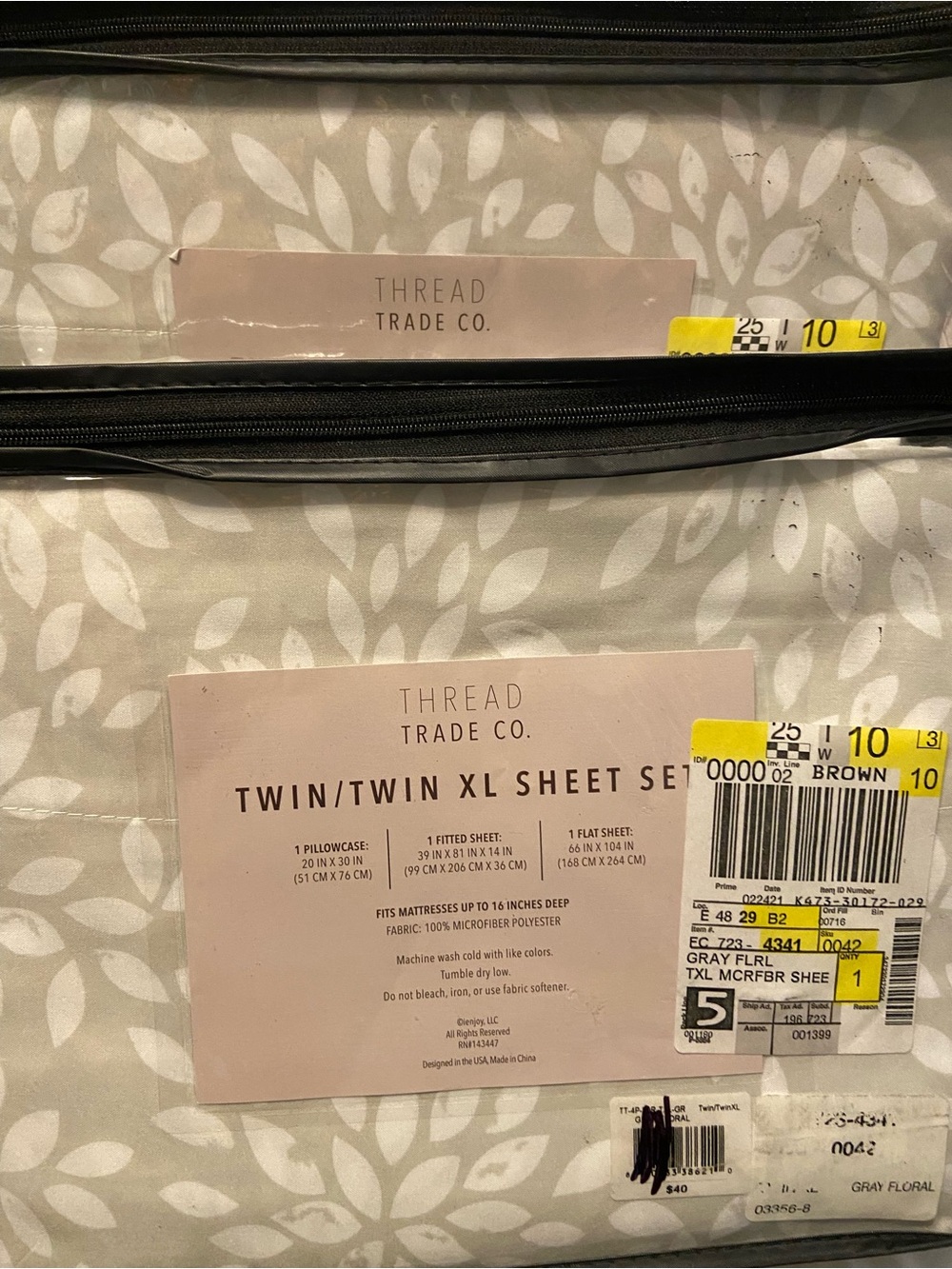 jcpenney Gray Floral Textured Sheet